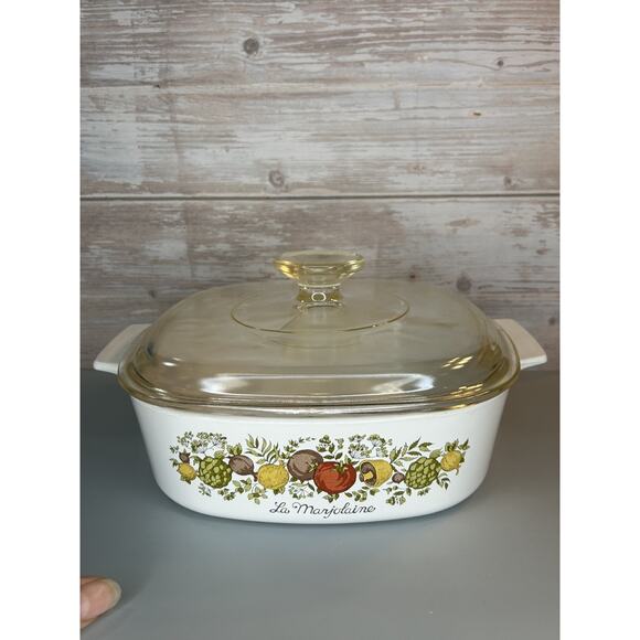Vintage Corning Ware Spice of Life Set (2) (La Majolaine & L'Echalote) with Lids - Picture 2 of 11